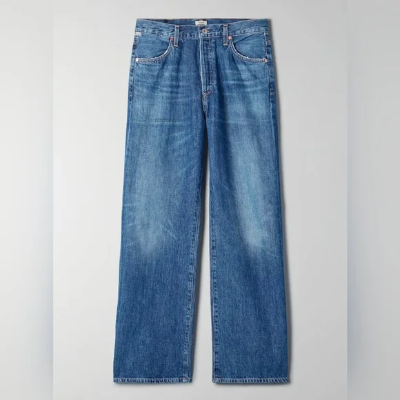 Citizens of Humanity Flavie Blue Rose High-Rise Wide-Leg Button Fly Size 29 - Picture 4 of 15